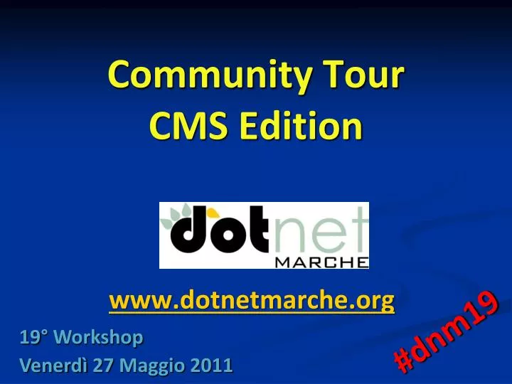 community tour cms edition