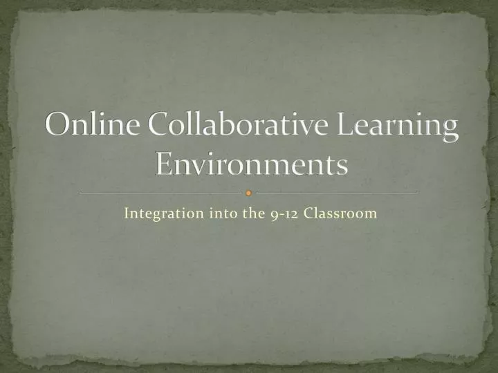 online collaborative learning environments