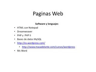 paginas web