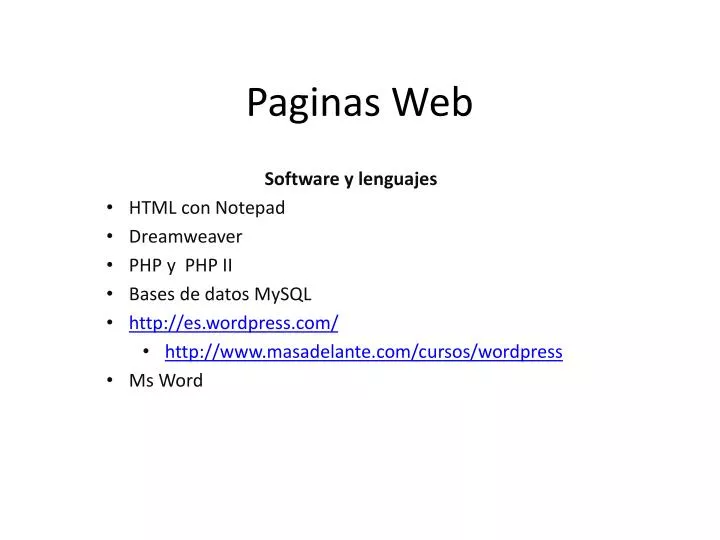 paginas web