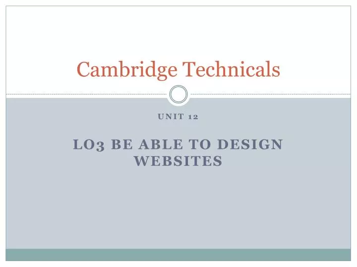 cambridge technicals