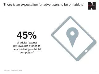 There is an expectation for advertisers to be on tablets