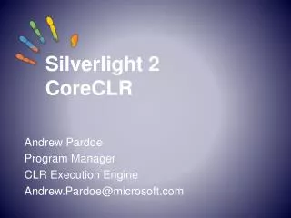 Silverlight 2 CoreCLR