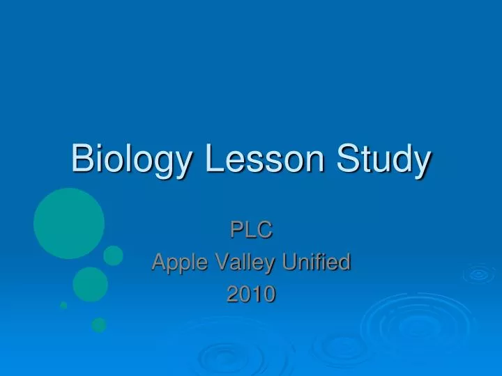 biology lesson study