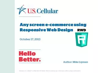 Any screen e-commerce using Responsive Web Design October 17, 2013
