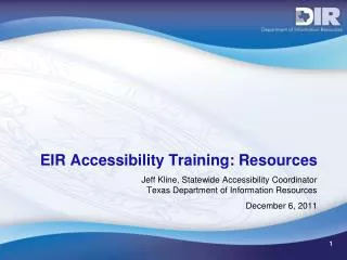 EIR Accessibility Training: Resources