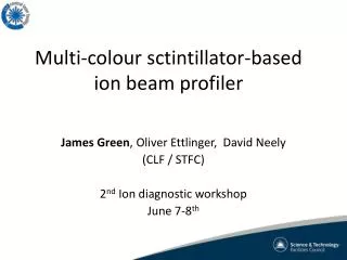 Multi- colour sctintillator -based ion beam profiler