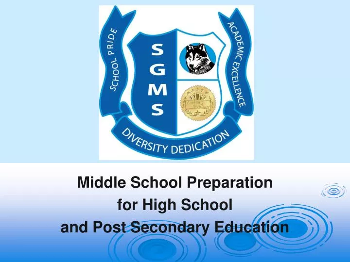 middle school preparation for high school and post secondary education