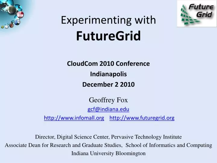 experimenting with futuregrid