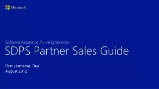 SDPS Partner Sales Guide