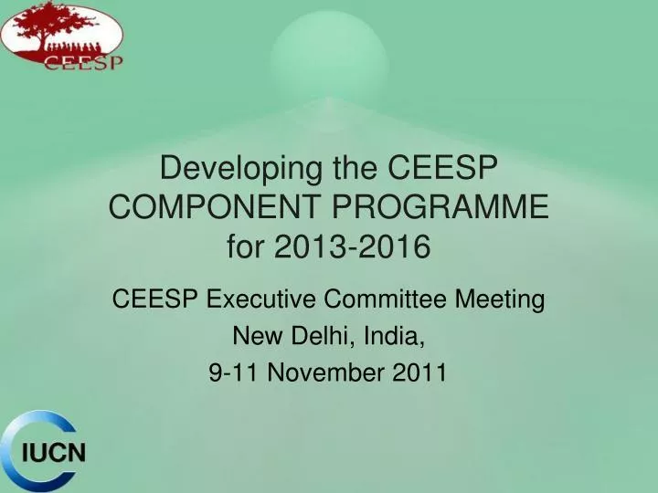 developing the ceesp component programme for 2013 2016