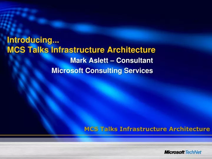 introducing mcs talks infrastructure architecture