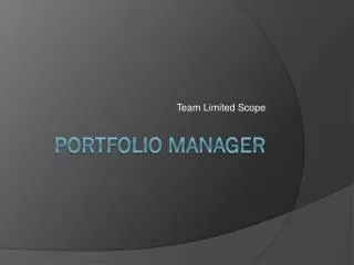 Portfolio Manager