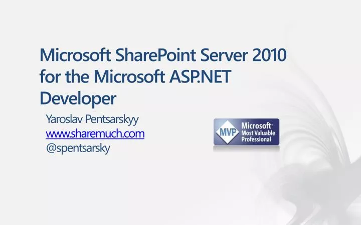 microsoft sharepoint server 2010 for the microsoft asp net developer