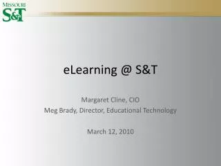 eLearning @ S&amp;T