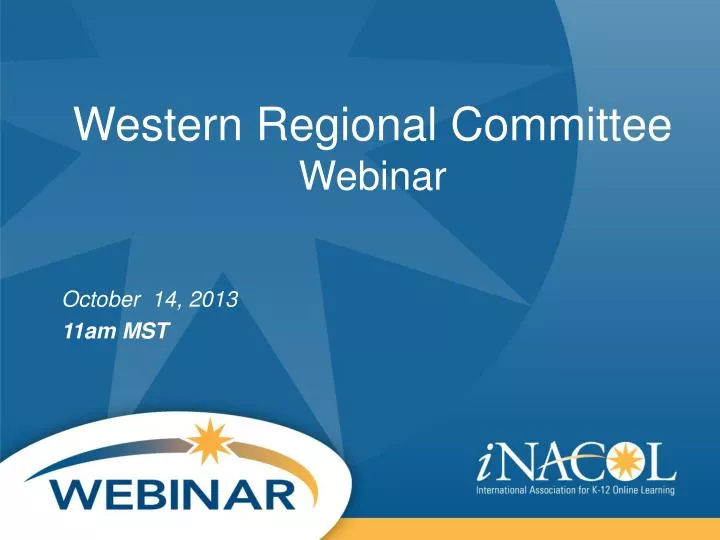 western regional committee webinar