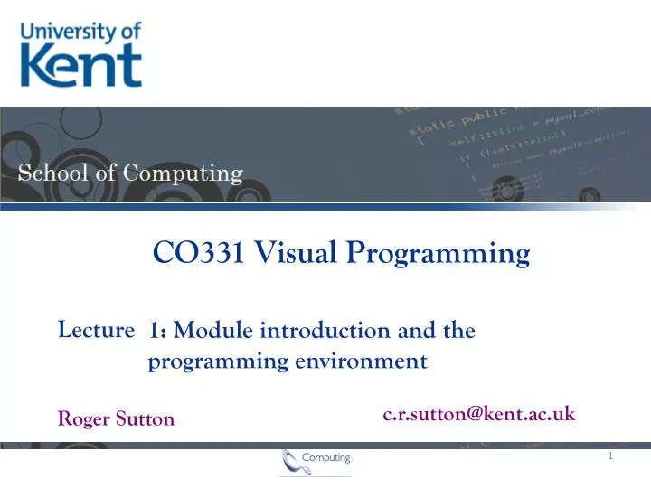 1 module introduction and the programming environment