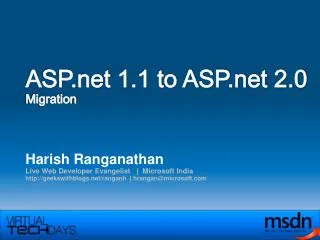 ASP 1.1 to ASP 2.0 Migration