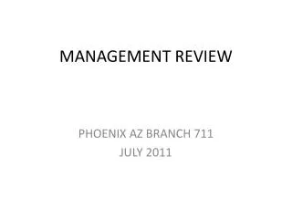 MANAGEMENT REVIEW