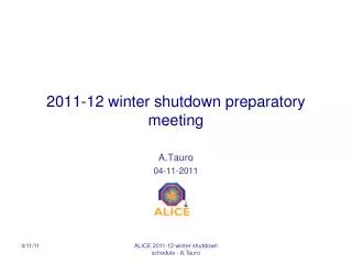 2011-12 winter shutdown preparatory meeting