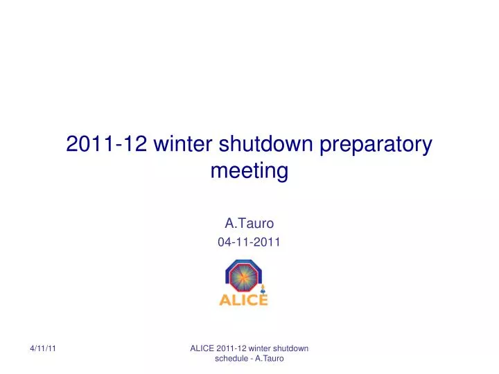 2011 12 winter shutdown preparatory meeting