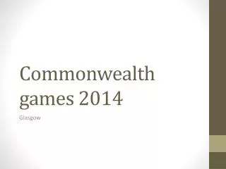 Commonwealth games 2014