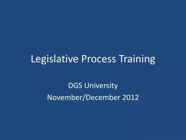 legislative process training