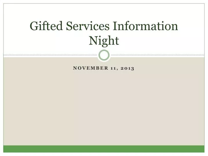 gifted services information night