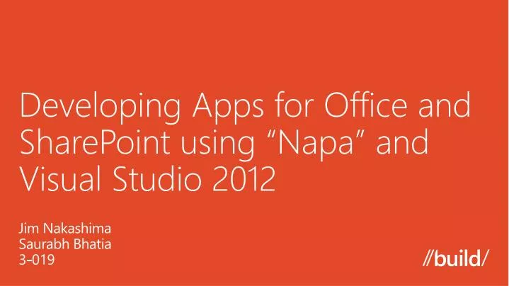 developing apps for office and sharepoint using napa and visual studio 2012