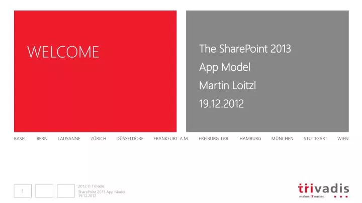 the sharepoint 2013 app model martin loitzl 19 12 2012