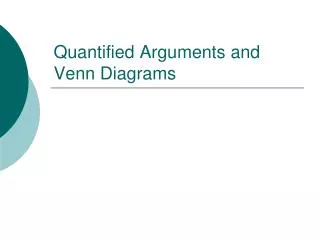 Quantified Arguments and Venn Diagrams