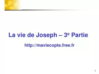 la vie de joseph 3 e partie