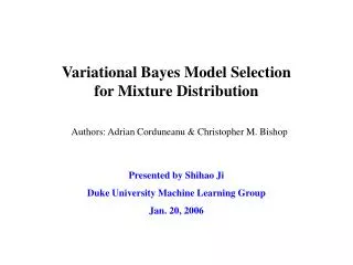 variational bayes model selection for mixture distribution