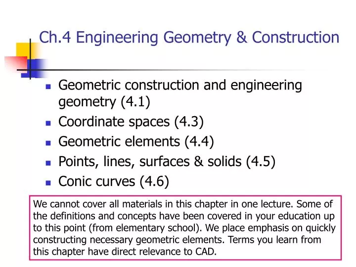ch 4 engineering geometry construction