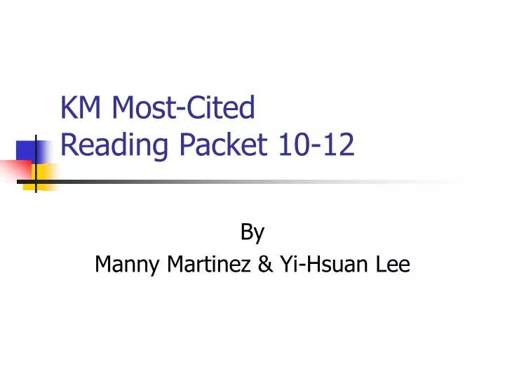 km most cited reading packet 10 12