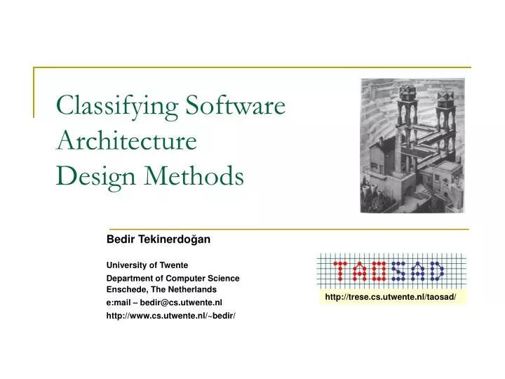 classifying software architecture design methods