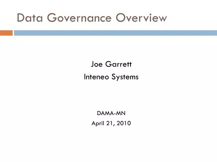data governance overview