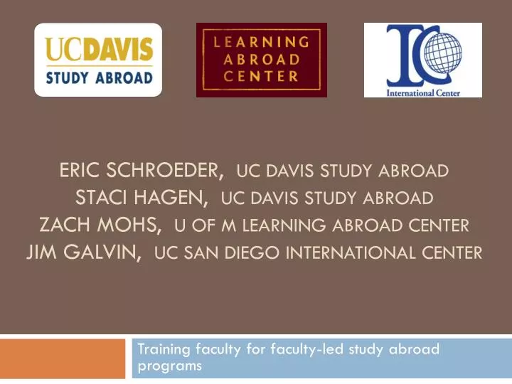 training faculty for faculty led study abroad programs