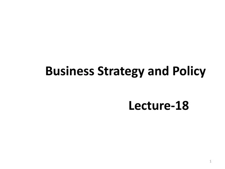 business strategy and policy