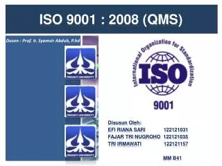 ISO 9001 : 2008 (QMS)