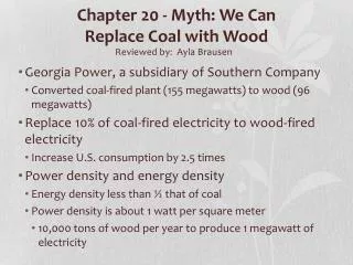 Chapter 20 - Myth: We Can Replace Coal with Wood