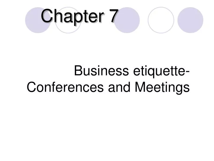 business etiquette conferences and meetings