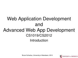 Web Application Development and Advanced Web App Development