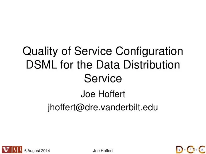 quality of service configuration dsml for the data distribution service