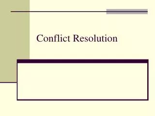 conflict resolution