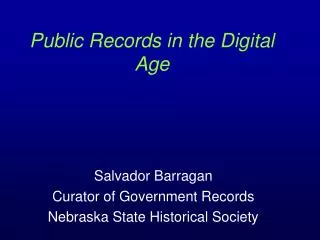 Public Records in the Digital Age