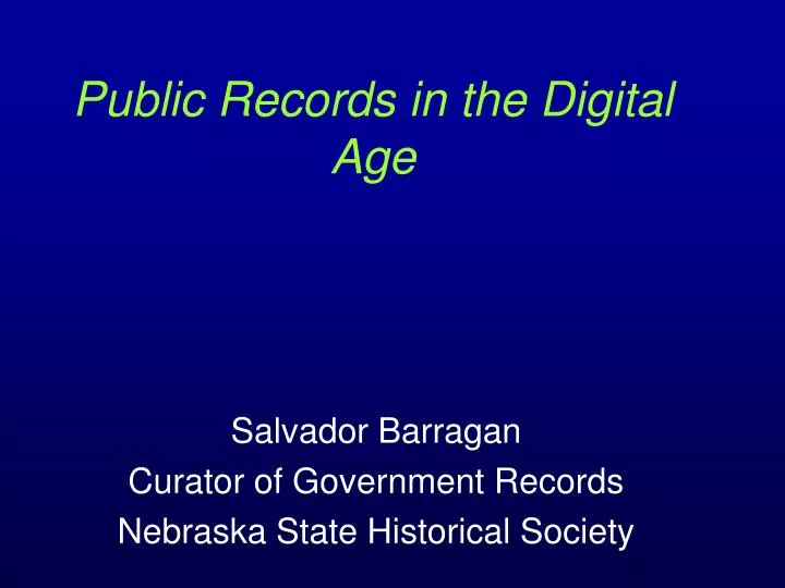 public records in the digital age