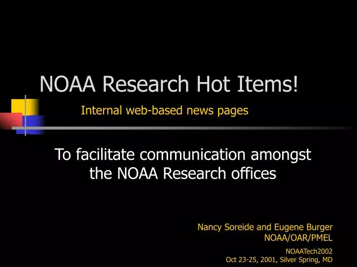 noaa research hot items