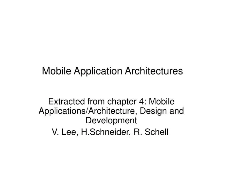 mobile application architectures