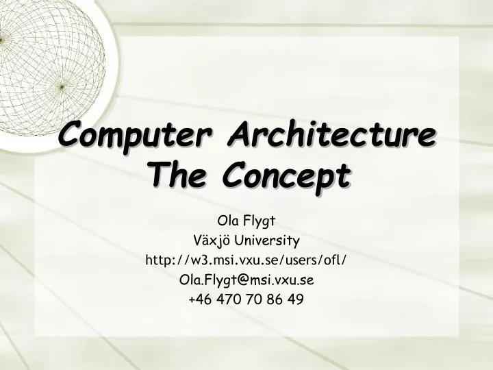 computer architecture the concept